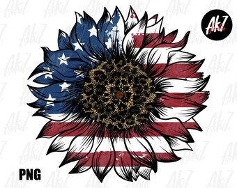 Download Red White And Blue Sunflower Download Etsy