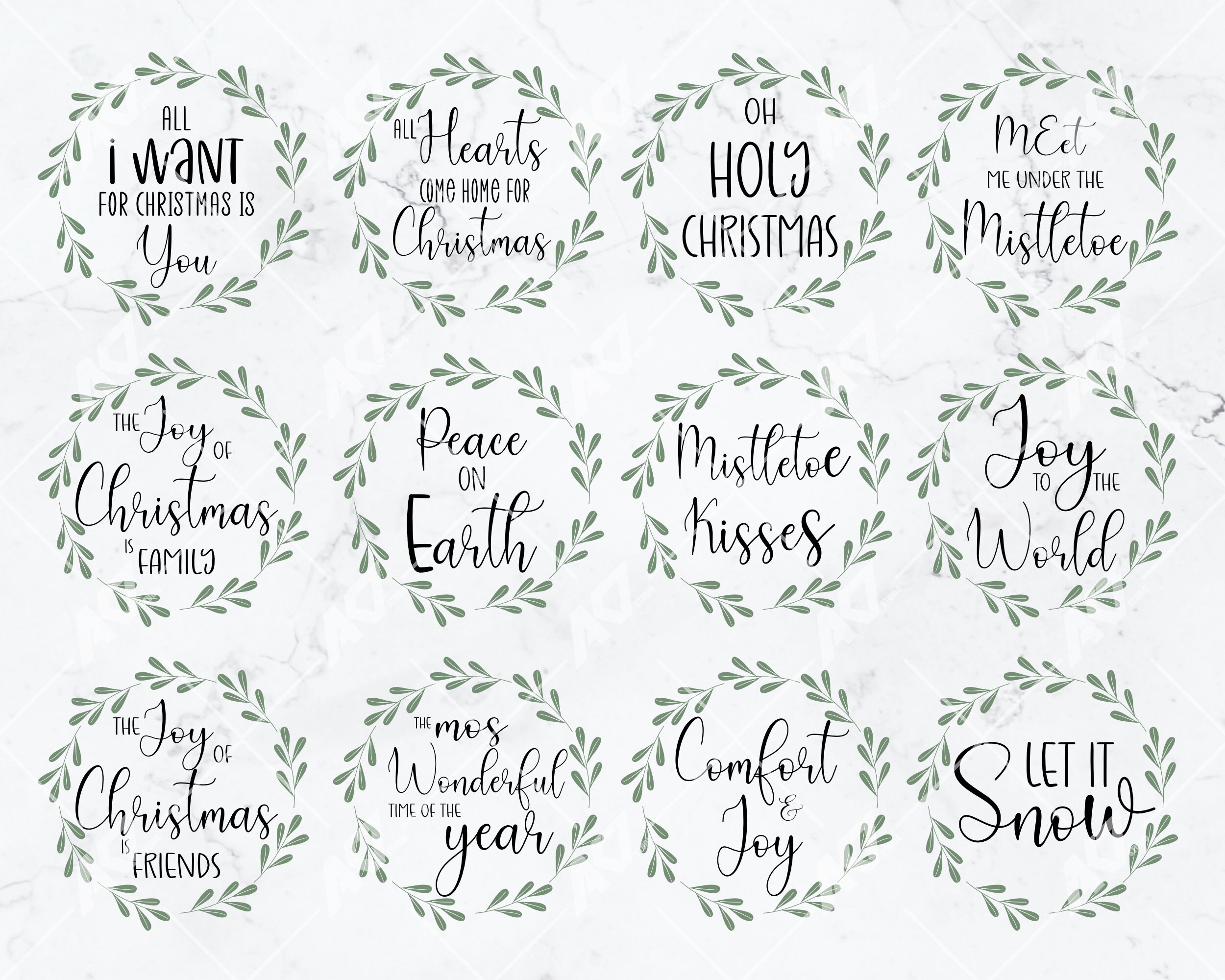 Christmas Ornament SVG Bundle Round Christmas Designs  Etsy