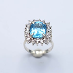 Swiss Blue Topaz Gemstone Ring