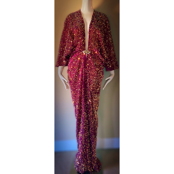Velvet Gown with Dramatic Sleeves main image 0