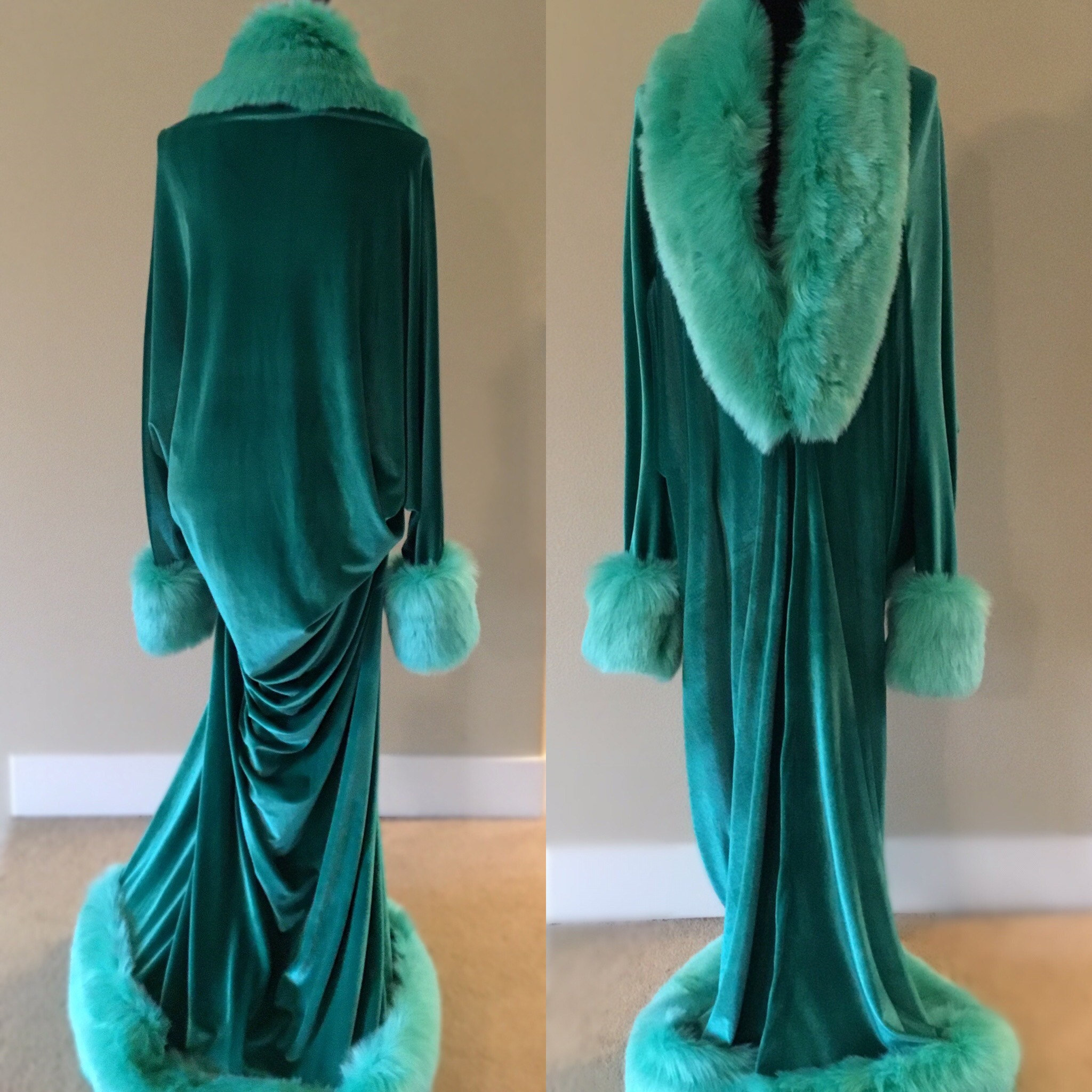 Mint Velvet 1920s-Old Hollywood style-mint green velvet Full | Etsy