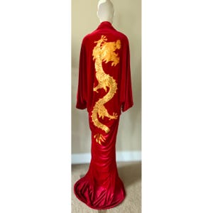 Red Velvet Dragon Robe-substance dragon robe- Glamour-Boudoir-Burlesque-Gift-Mothers day