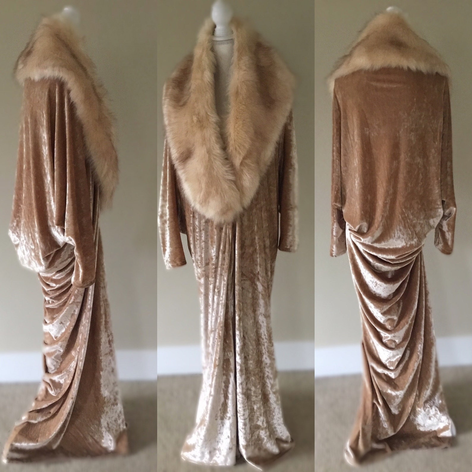 As Seen Worn by Gottmik on Rupaul-crushed Velvet Cocoon Robe-faux Fur ...