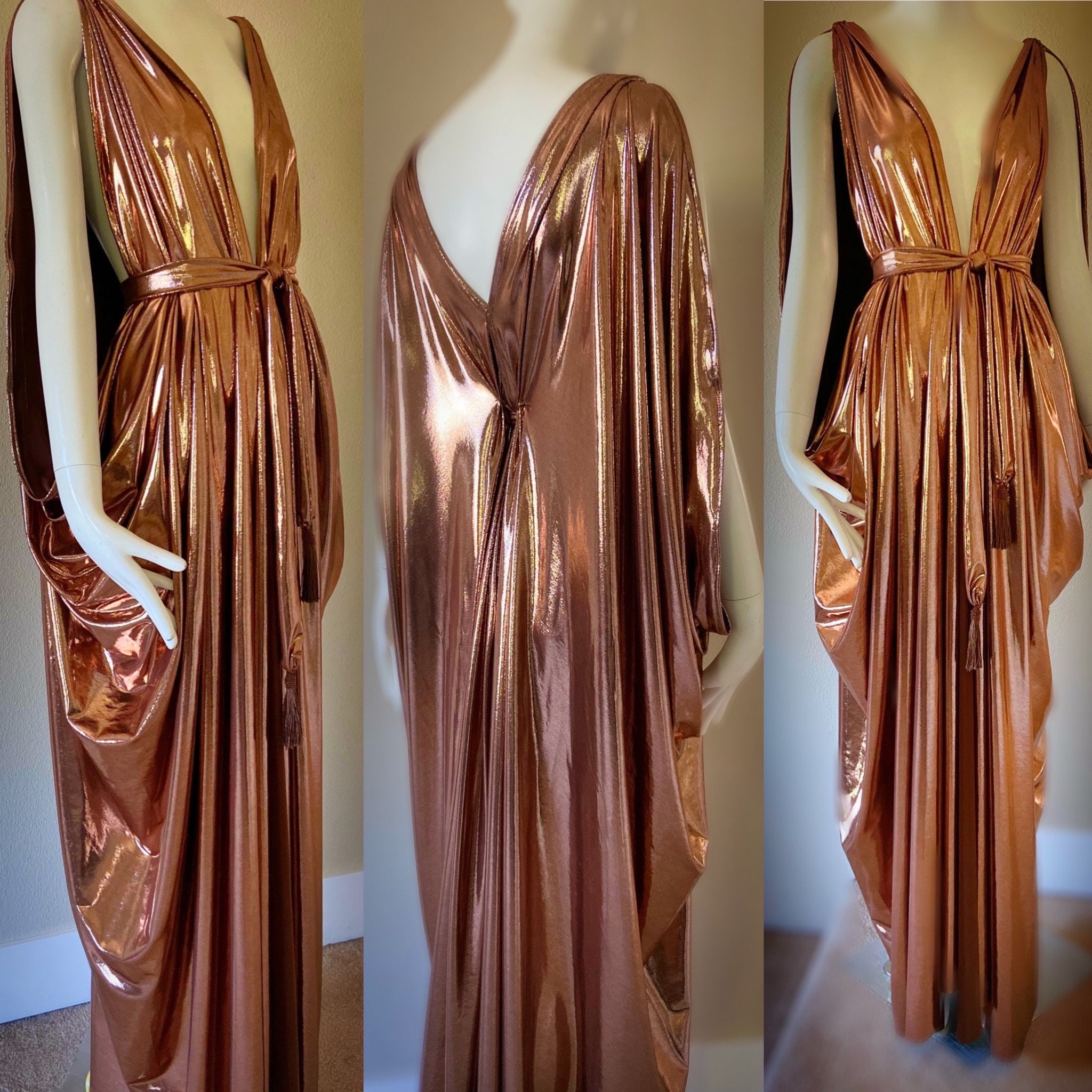 Gold grecian dress hotsell