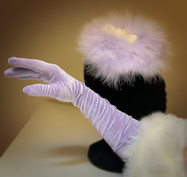 Velvet Glove and Marabou Fascinator Set Etsy