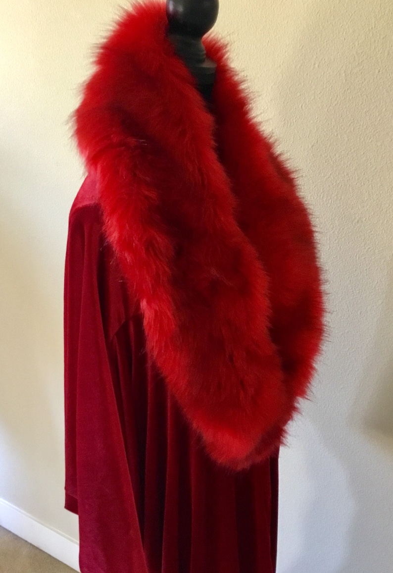 Red Velvet Robefaux Fur Collarold Hollywood1920s Stylered Etsy