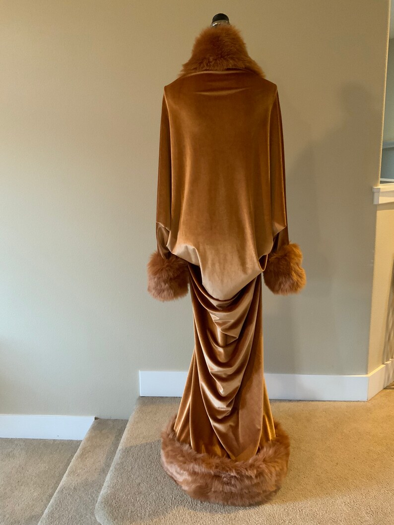 Light Copper Velvet Robe Old Hollywood glamour-robe-evening | Etsy