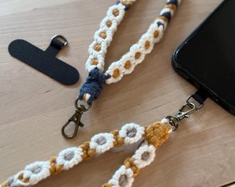 Macrame daisy handphone holder | Wristlet key holder | Handmade for Everyday Adventures