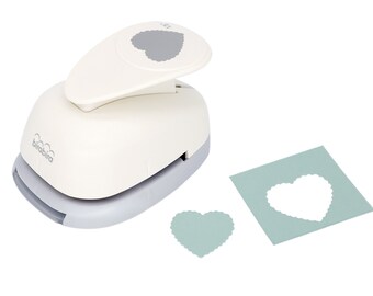 Bira Craft 1.5 inch Scalloped Heart Lever Action Craft Punch, Valentine’s Day Punch, for Paper Crafting Scrapbooking