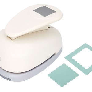 Bira Craft 3 inch Scalloped Square Lever Action Craft Punch, for Paper Crafting Scrapbooking