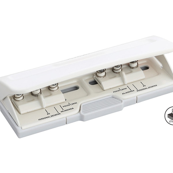 Bira Craft Adjustable 6 Hole Punch, White, 8 Sheet Capacity, Mini/Pocket A3/ A4 / A5 / A6 / Agenda/Personal/Deskfax, Performance Guaranteed