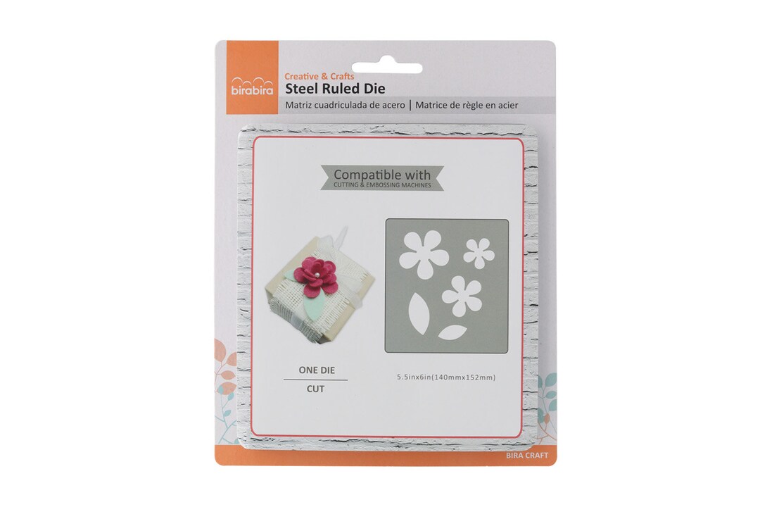 Bira Craft 5.5 X 6 Inch Steel Rule Die - Flower 3 Design For Cutting Cardstock, Fabric, Leather & More