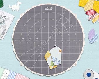 Bira Rotierende Schneideplatte & Schneidematte 25 cm zum Quilten, Malen mit Papier, zum Basteln und Dekorieren von Torten