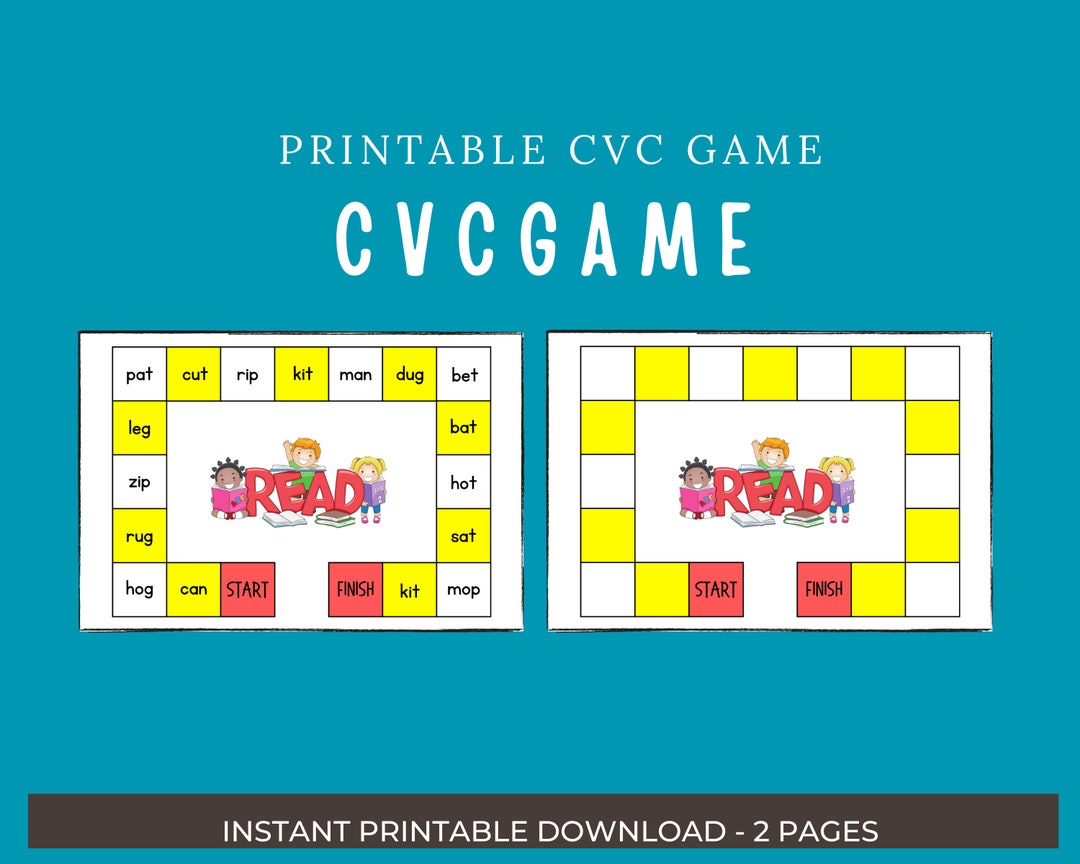 Printable CVC Game for Beginning Readers - Etsy