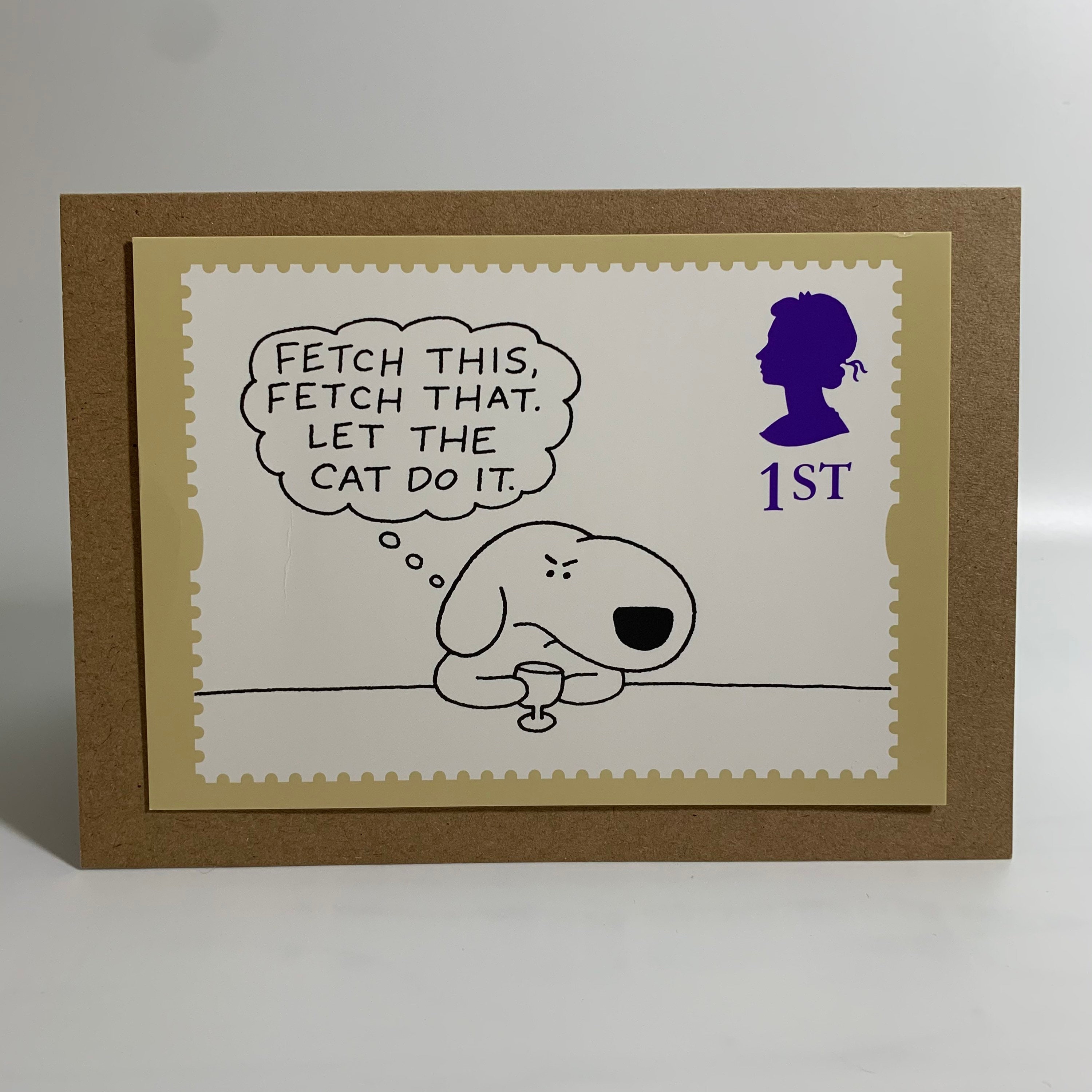 Funny dog greeting card made using a 1996 unused postcard Etsy.de