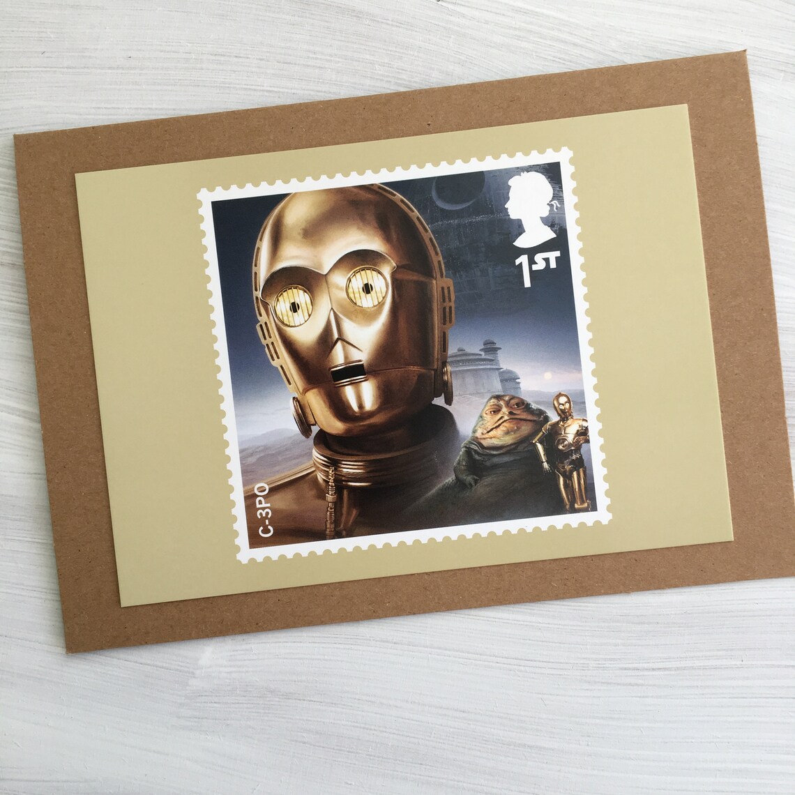 C3PO Star Wars greeting card using an unused Royal Mail PHQ | Etsy