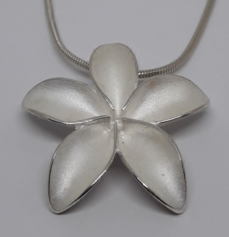 Handmade Solid Silver Frangipani Flower Necklace