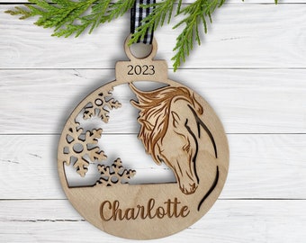 Horse Christmas Holiday Ornament Personalized | Equine | Equestrian | Horseback Riding| Quarter Horse | Trainer Gift | Horse Ornament