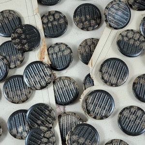 Vintage Antique Mode Du Jour Imitation Fabric Composition Buttons Loose and Carded - Set of 20