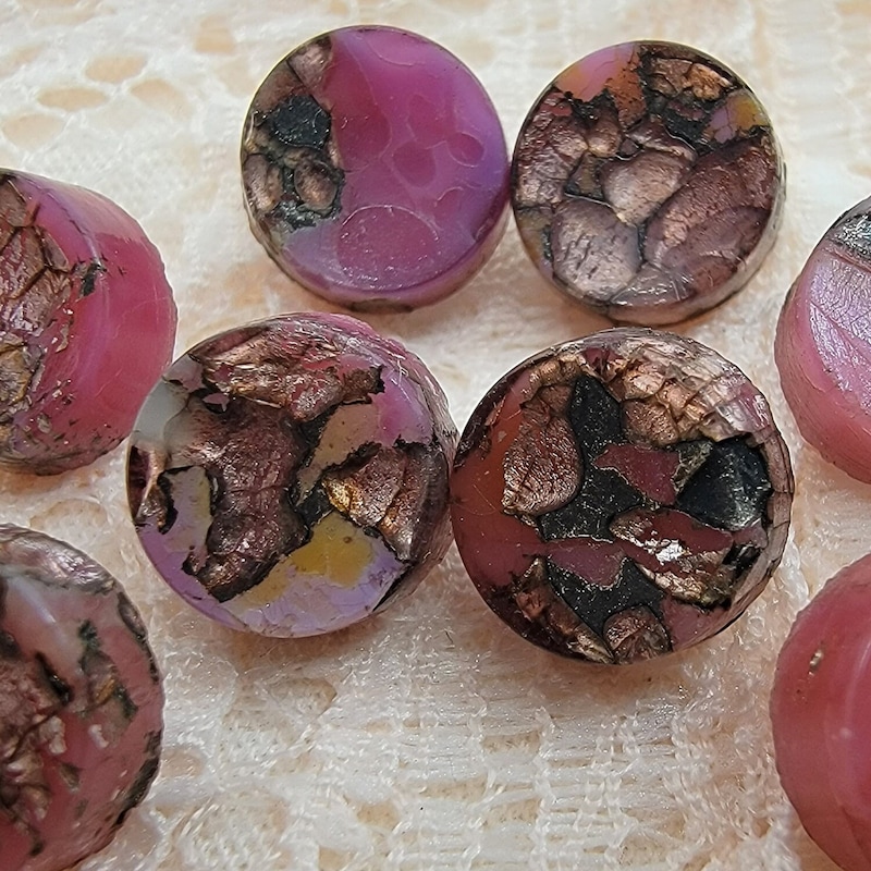 Pink Glass Button - Etsy