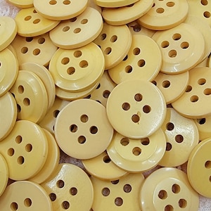 Vintage Bakelite Butterscotch Yellow 4 Hole Sew Thru Buttons - Set of 8