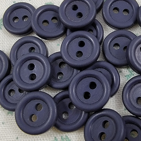 Vintage Dark Purple Two Hole Sew Through Buttons - Set of 24