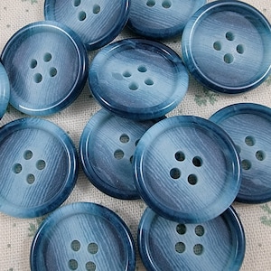 Vintage Medium Blue Wavy Stripe Design Four Hole Plastic Sew Thru ...