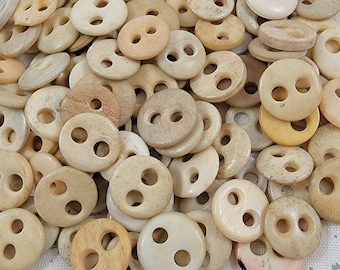 Vintage Antique Assorted Two Hole Bovine Bone Underwear Buttons - Lot of 18