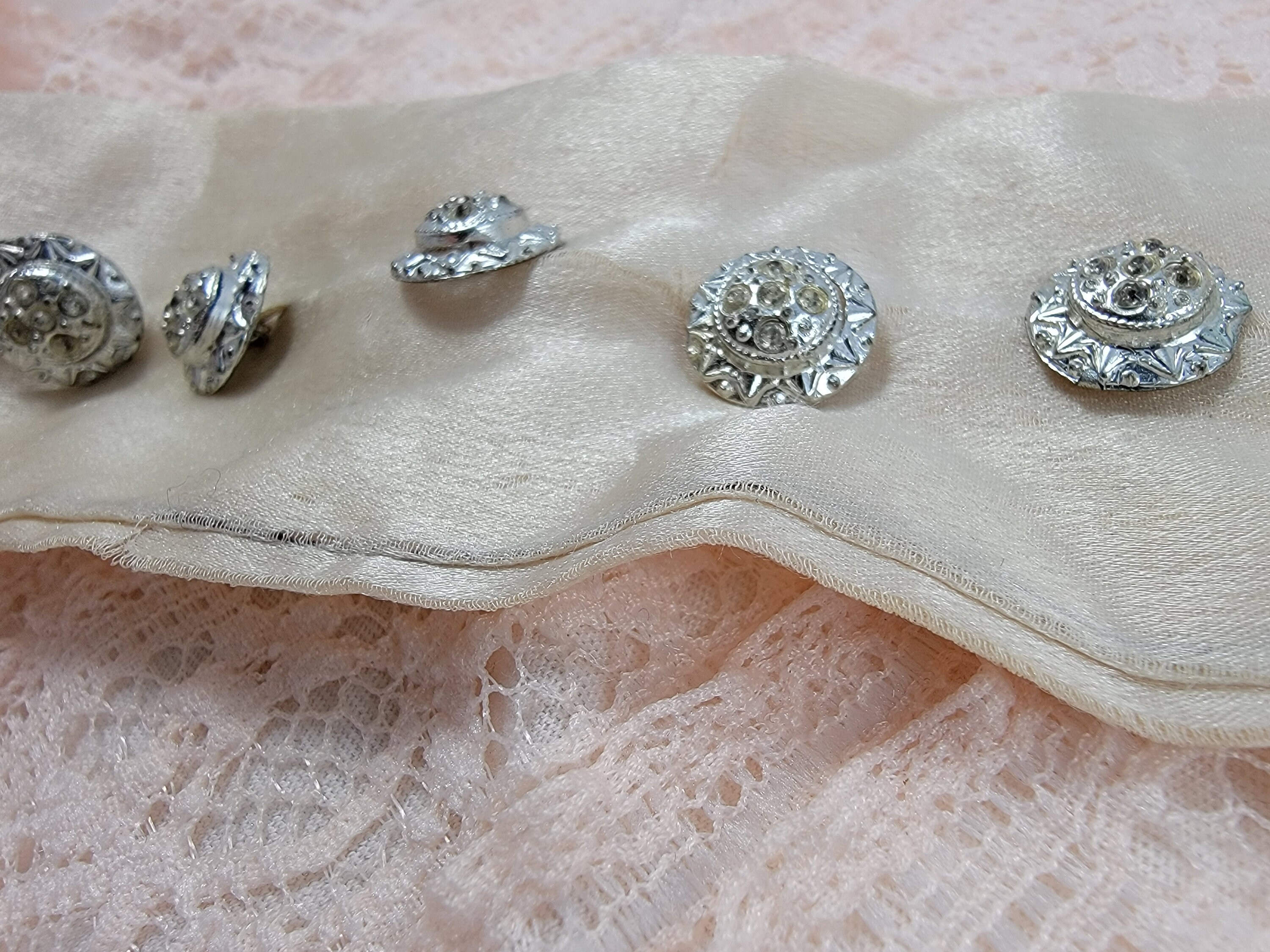 Vintage Aluminum and Paste Fancy Buttons - Set of 6 - Etsy