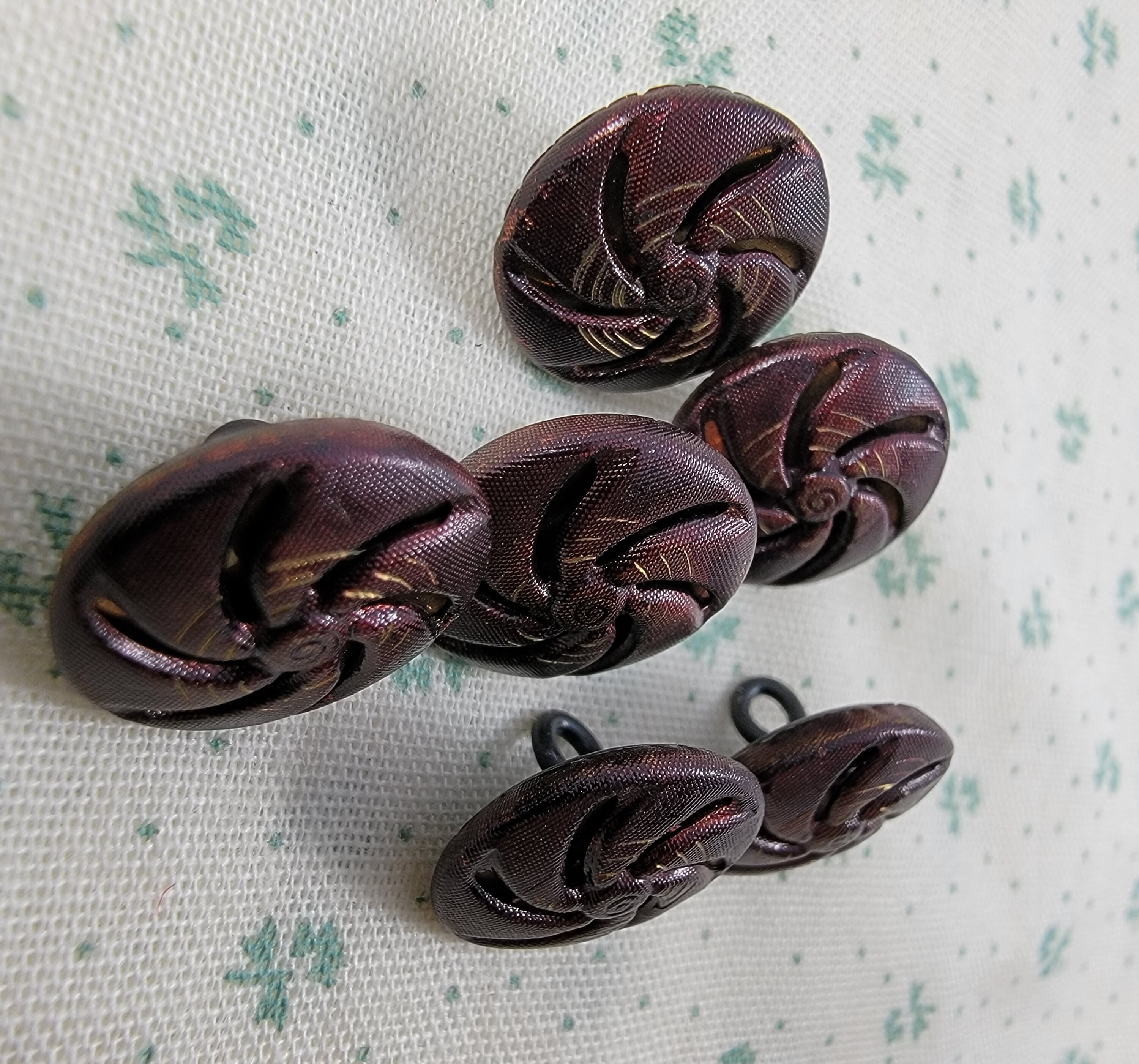 Vintage Tinted Purple Mirror Back Metal Pinwheel Buttons - Set of 6 - Etsy
