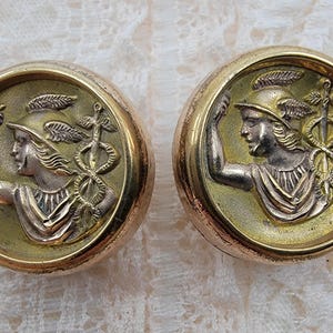 Vintage Antique Acme Mercury Brass Plated Cufflinks - Set of 2