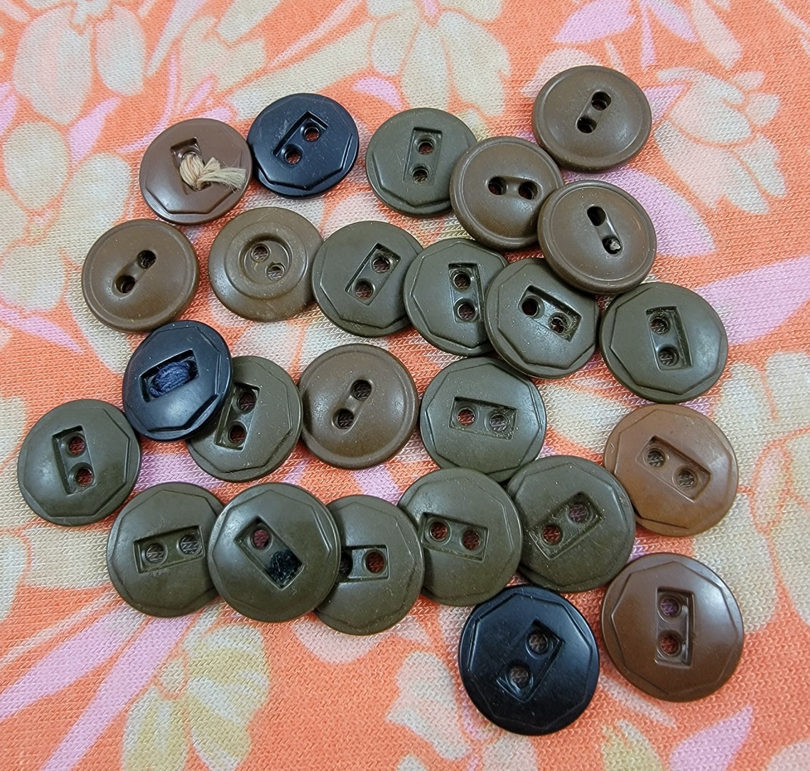 Vintage Plastic Octagon Design Buttons Mixed Lot of 19 - Etsy