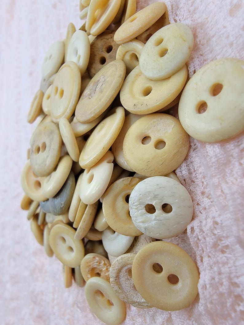 Vintage Antique Assorted Two Hole Bovine Bone Buttons - Lot of 50 - Etsy