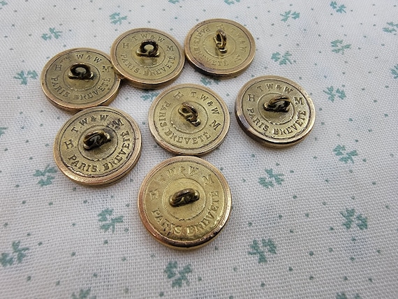 デッド ヴィンテージ アンティーク ボタン サンプル アンカー NAVY 資料 Vintage Antique French Naval Uniform Anchor Metal Buttons