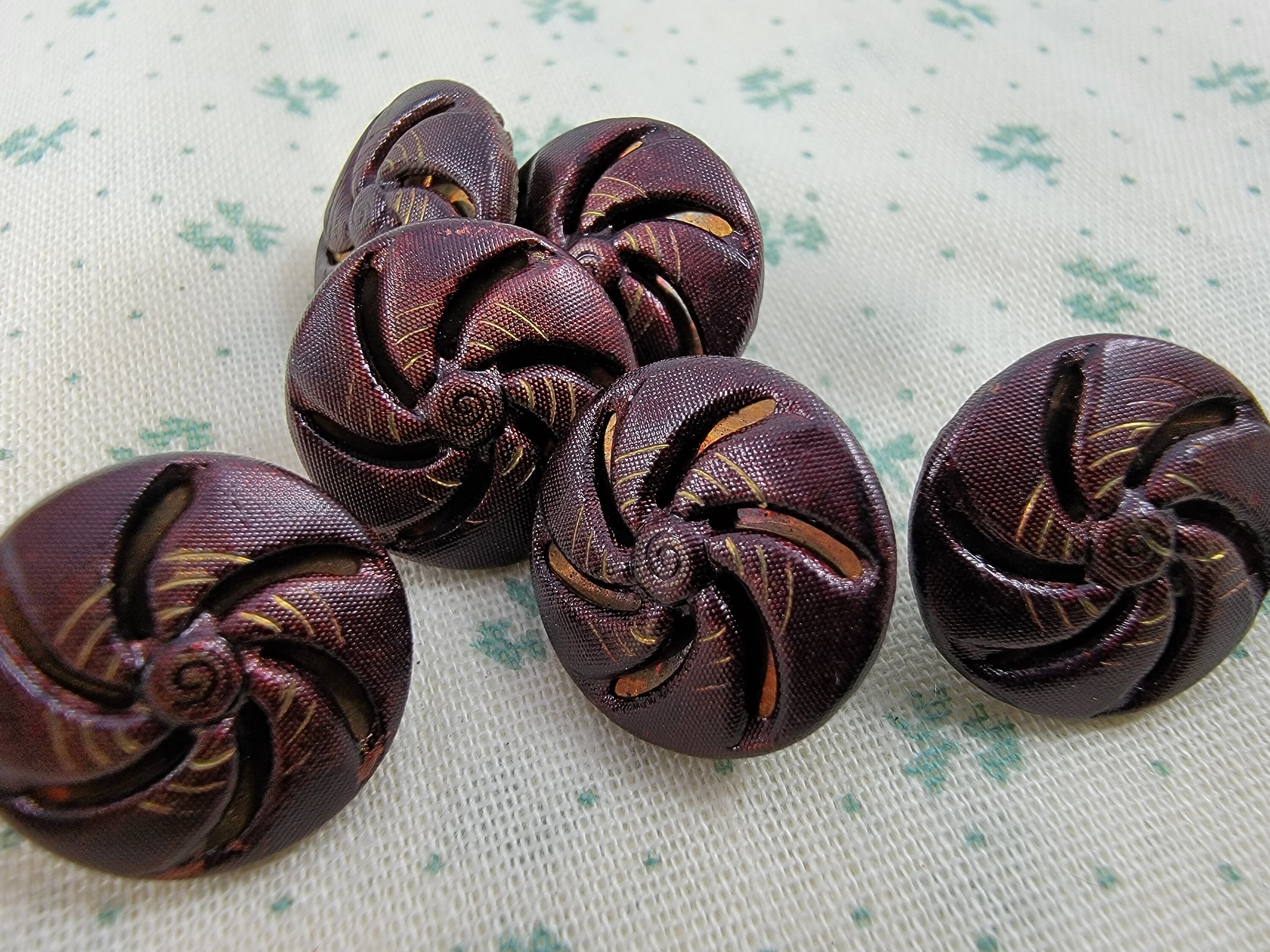 Vintage Tinted Purple Mirror Back Metal Pinwheel Buttons - Set of 6 - Etsy