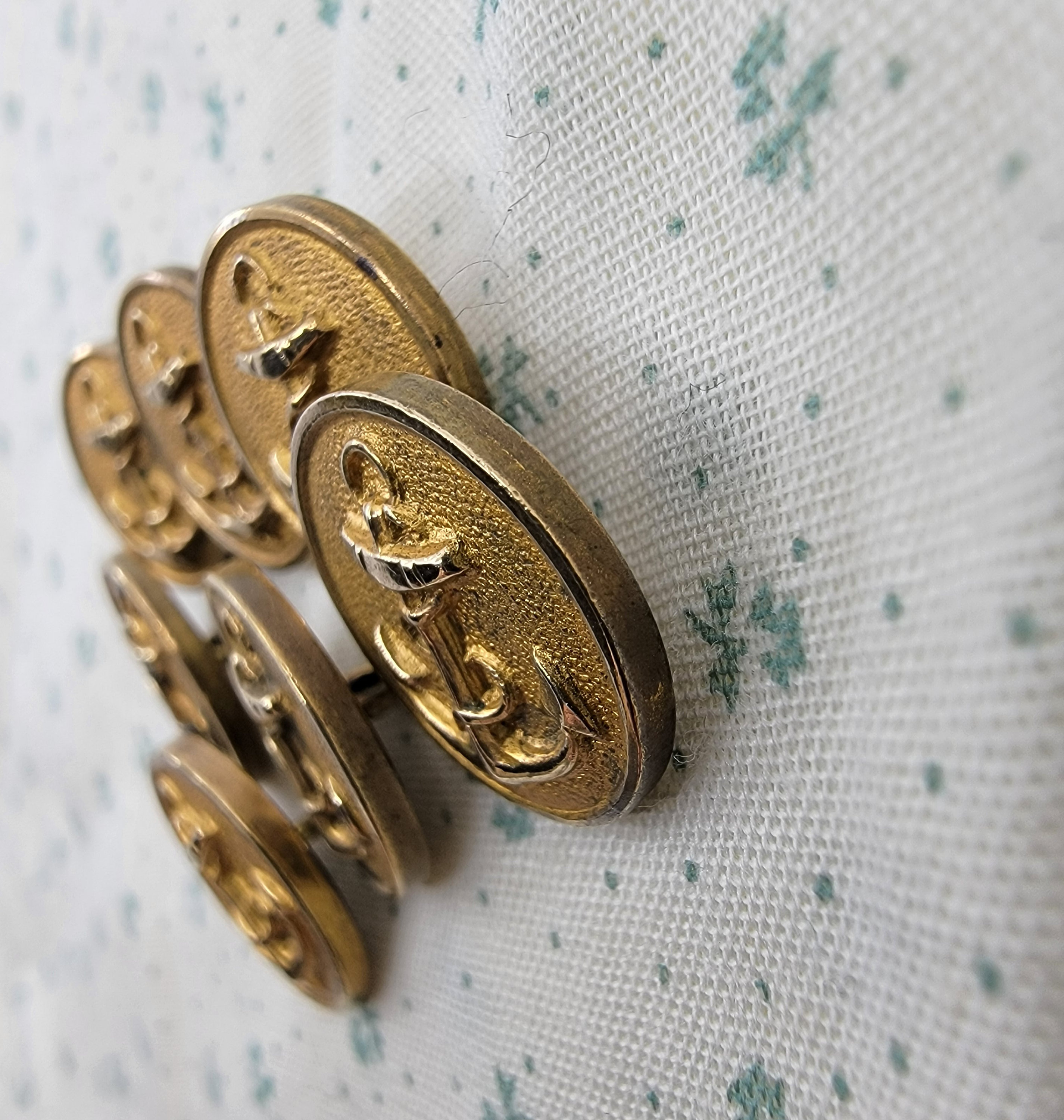 デッド ヴィンテージ アンティーク ボタン サンプル アンカー NAVY 資料 Vintage Antique French Naval Uniform Anchor Metal Buttons