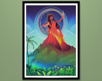 Impresión de arte ~ Pele ~ Dioses hawaianos