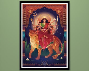 Kunstdruck ~ Durga ~ Hindu-Gottheiten