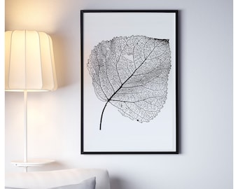 Valentines gift for her | Skeleton leaf decal | Flowers wall prints | Gifts for her | Plant print | gift for women | Wall art print Home