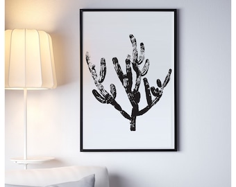 Cactus Valentines gift for her print | Flowers wall prints | Gifts for her | Minimalist poster | gift for women | Wall art print Home office