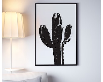 Cactus print gift idea | Flowers wall prints | Valentines gift for her | Minimalist poster | gift for women | Wall art print Home office