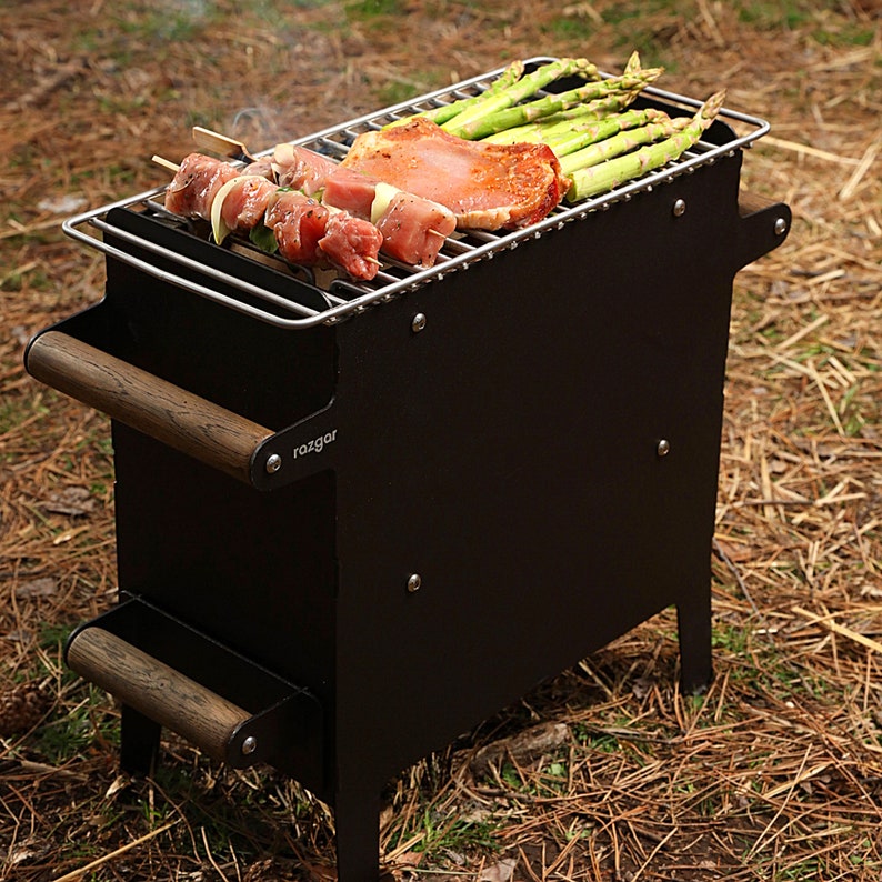 BBQ Outdoor Fire Pit Barbecue Charcoal Grill Portable Wood Etsy
