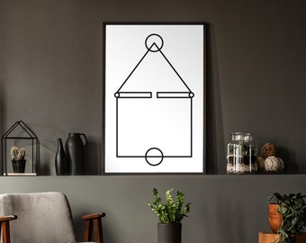 SQUID GAME Poster Weihnachten Geschenkidee | Minimalistisches Poster Wandkunst TintenfischSpiel Blaupause | Wand kunstdruck Bauhaus Poster Home Office Dekor