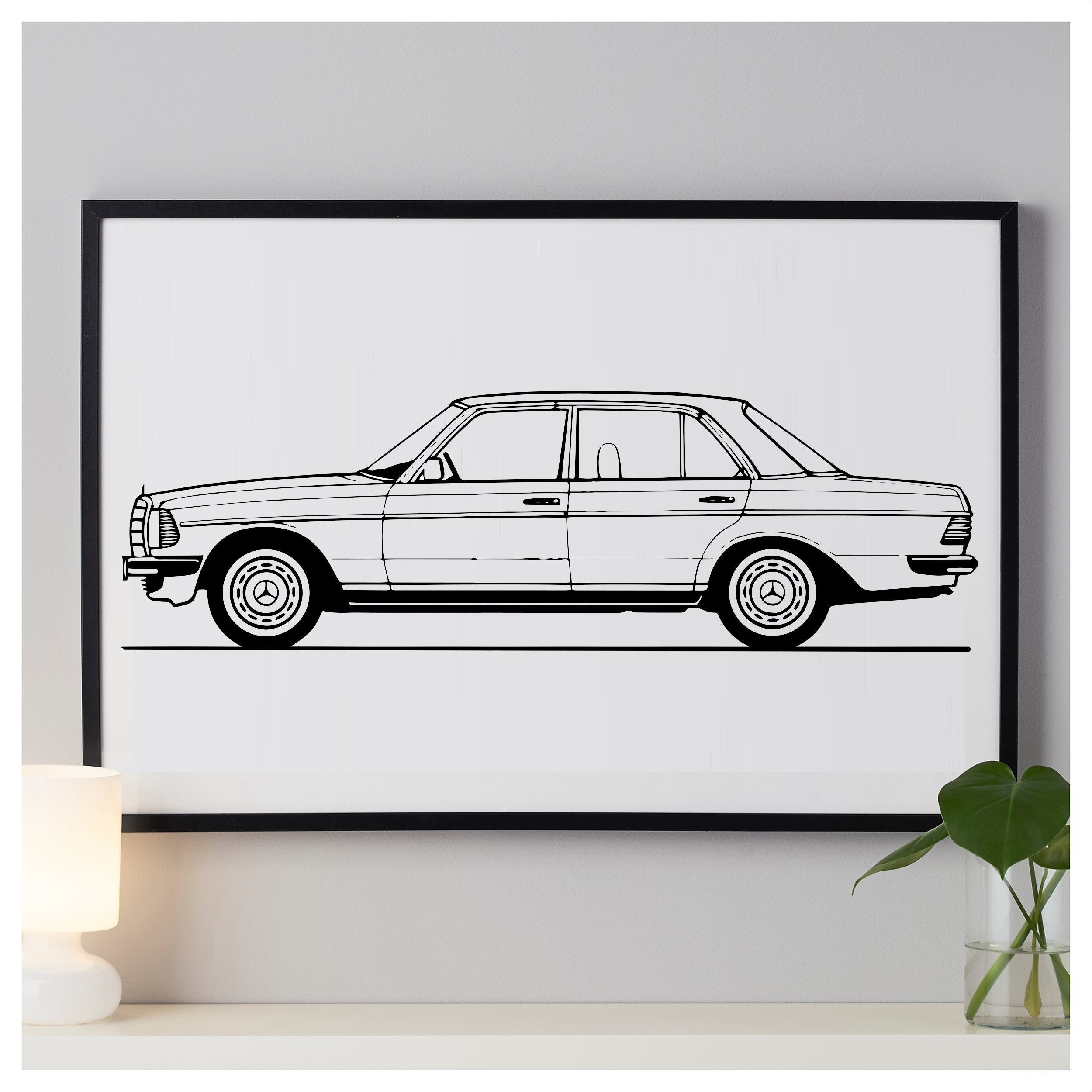 Mercedes w123 poster - Etsy 日本