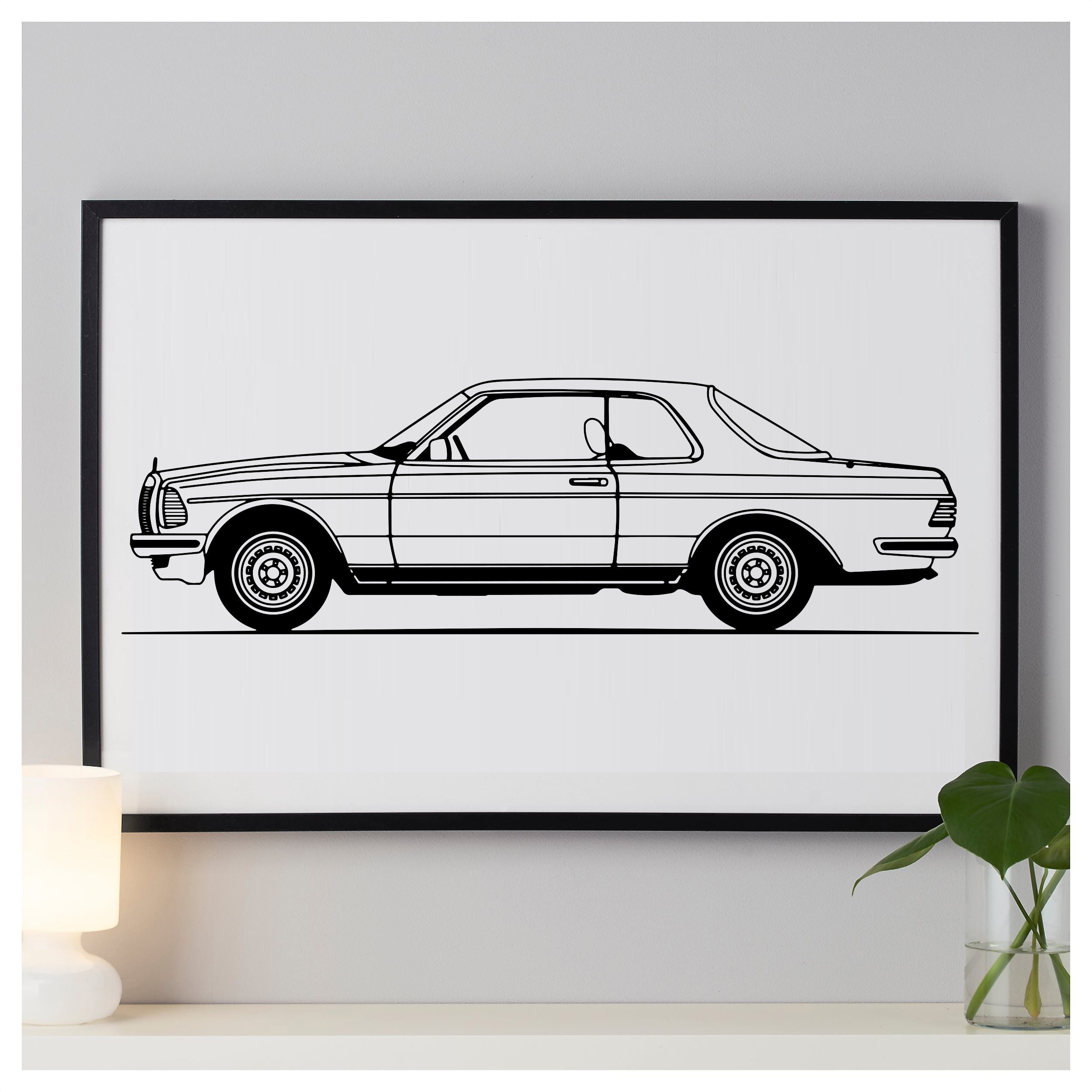 Mercedes w123 poster - Etsy 日本