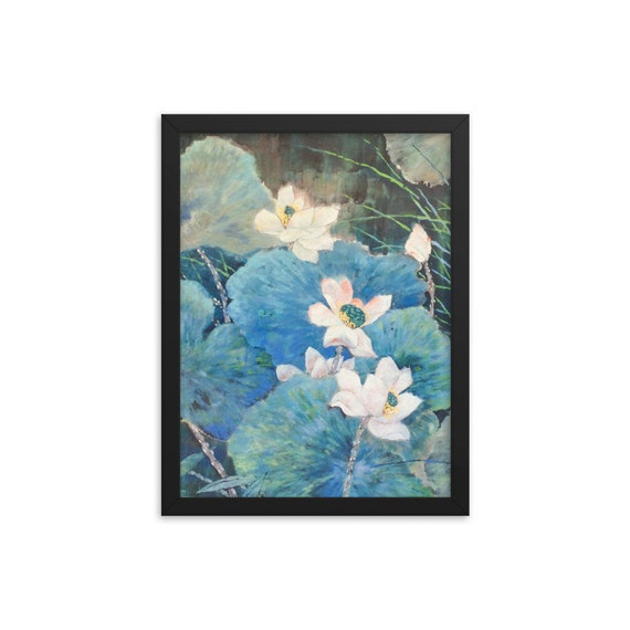 Peinture Chinoise Dart Encadrée Print Fleur De Lotus Fine Art Print Anniversaire Anniversaire Fiançailles Pendaison De Crémaillère Mariage
