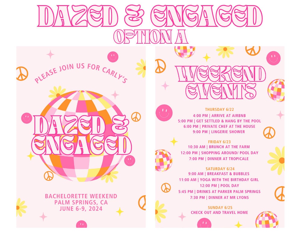 Personalized Bachelorette Party Itinerary, Custom Bachelorette Invite ...