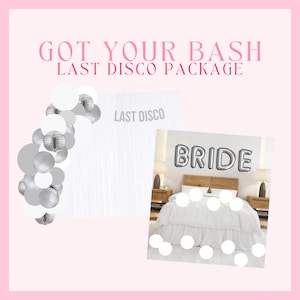 Last Disco Decoration Package Box - Includes Bride Room Decorations, Balloon Garland and Custom Banner