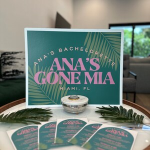 Personalized Bachelorette Party Logo, Custom Bachelorette Logo, Tropical Theme Bachelorette, Birthday Party Logo, Miami Bachelorette