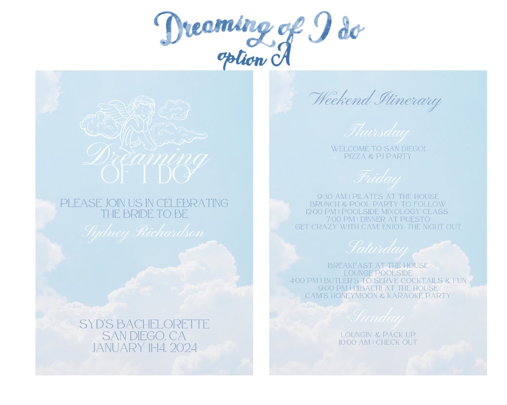 Personalized Bachelorette Party Itinerary, Custom Bachelorette Invite ...